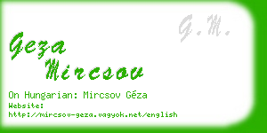 geza mircsov business card